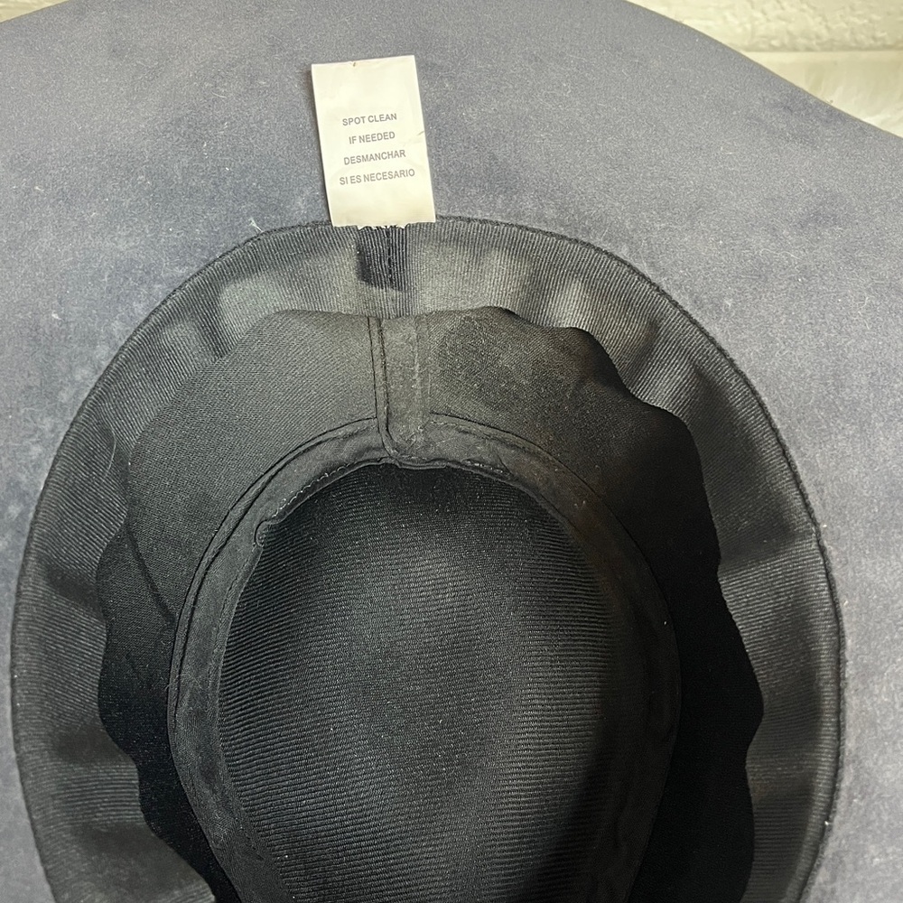 Dusty Blue Wide Brim BohoHat with Braided Band - Picture 6 of 12